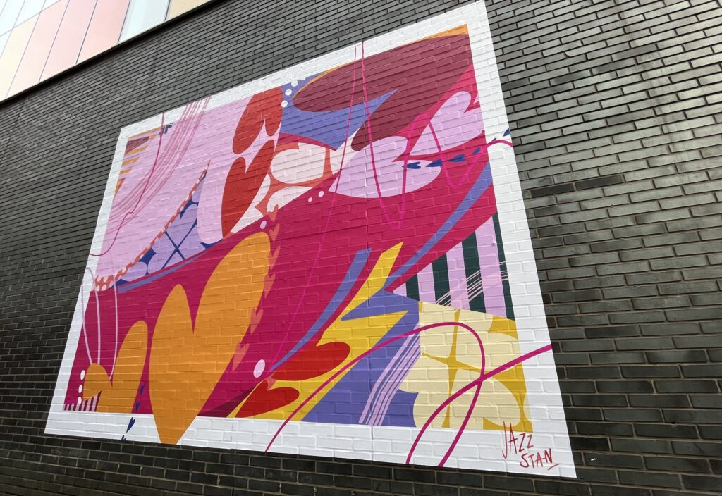 heart wall mural