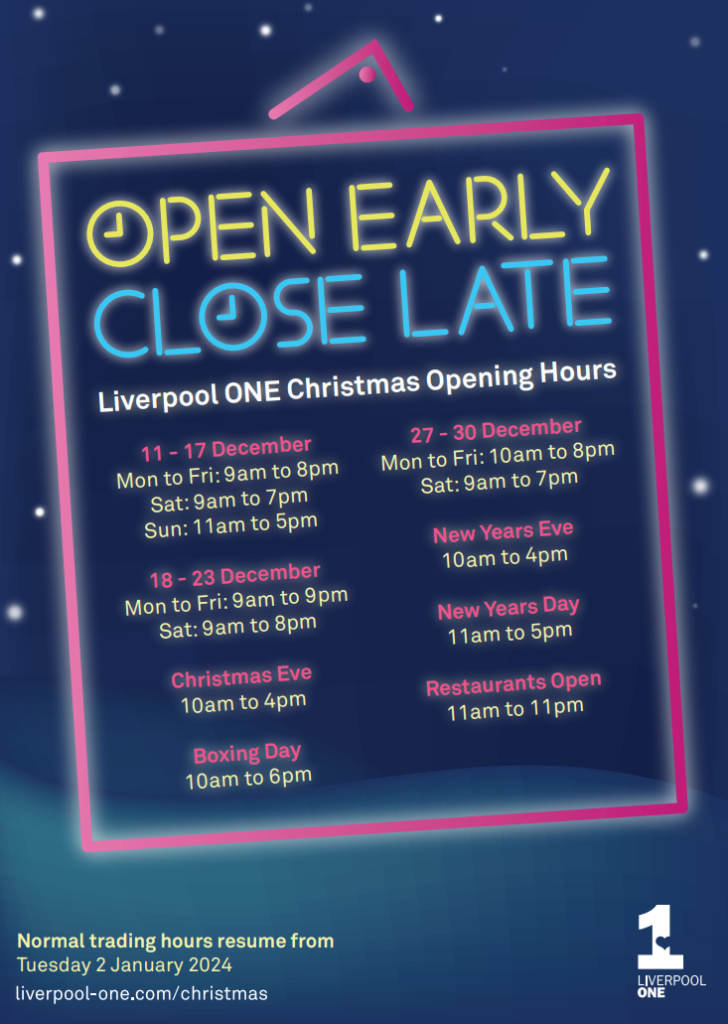 Christmas Opening Hours Liverpool ONE