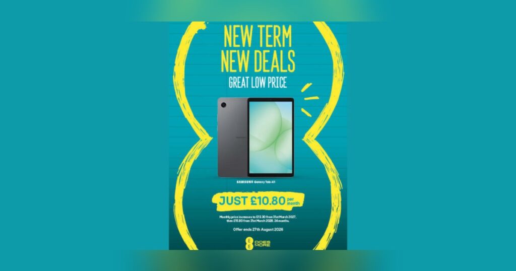 Get a Samsung Galaxy Tab A11 at a great low price of just £10.80 per month.